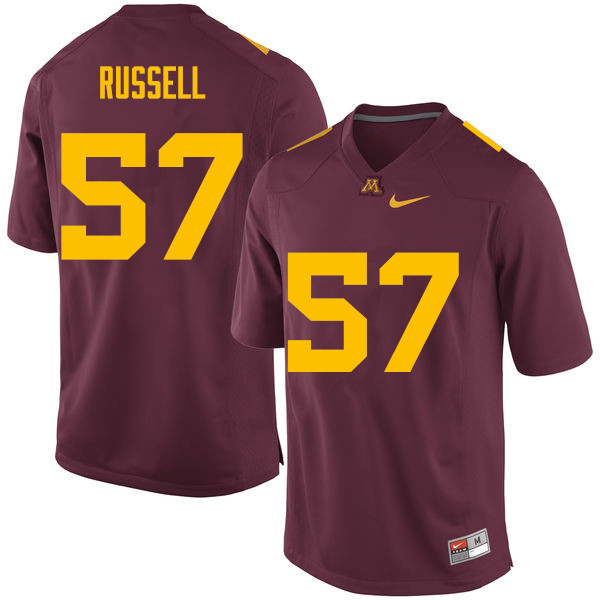 Men #57 Joe Russell Minnesota Golden Gophers College Football Jerseys Sale-Maroon